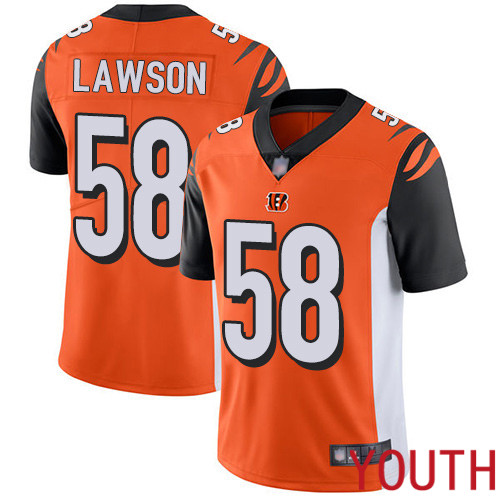 Cincinnati Bengals Limited Orange Youth Carl Lawson Alternate Jersey NFL Footballl #58 Vapor Untouchable